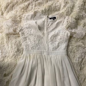 Lulus white lace mini dress